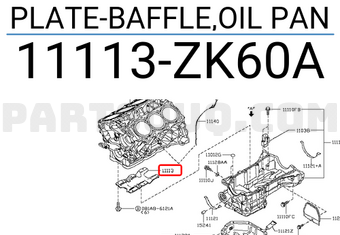 Nissan 11113ZK60A PLATE-BAFFLE,OIL PAN