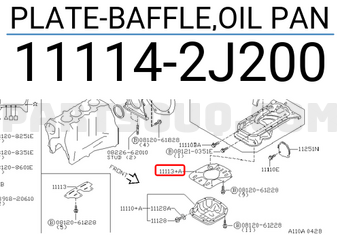 Nissan 111142J200 PLATE-BAFFLE,OIL PAN