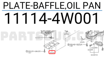 Nissan 111144W001 PLATE-BAFFLE,OIL PAN