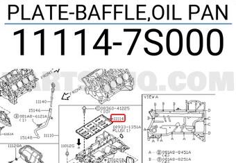 Nissan 111147S000 PLATE-BAFFLE,OIL PAN