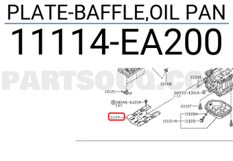 Nissan 11114EA200 PLATE-BAFFLE,OIL PAN