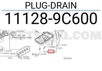 Nissan 111289C600 PLUG-DRAIN