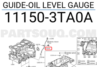 Nissan 111503TA0A GUIDE-OIL LEVEL GAUGE
