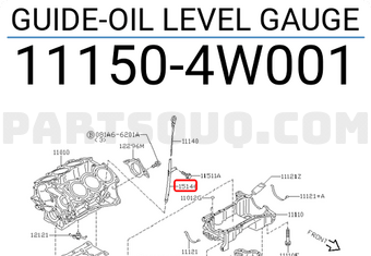Nissan 111504W001 GUIDE-OIL LEVEL GAUGE
