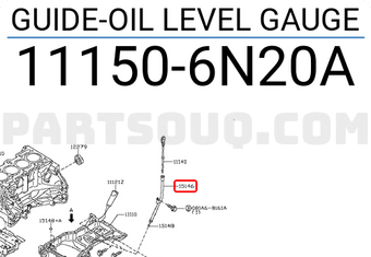 Nissan 111506N20A GUIDE-OIL LEVEL GAUGE