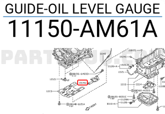 Nissan 11150AM61A GUIDE-OIL LEVEL GAUGE