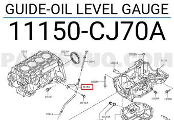 Nissan 11150CJ70A GUIDE-OIL LEVEL GAUGE