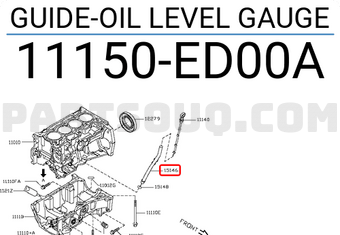 Nissan 11150ED00A GUIDE-OIL LEVEL GAUGE