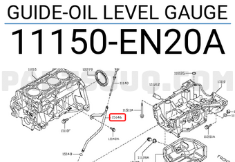 Nissan 11150EN20A GUIDE-OIL LEVEL GAUGE