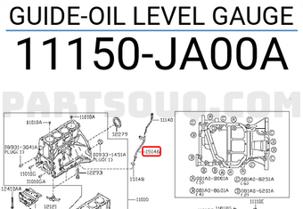 Nissan 11150JA00A GUIDE-OIL LEVEL GAUGE