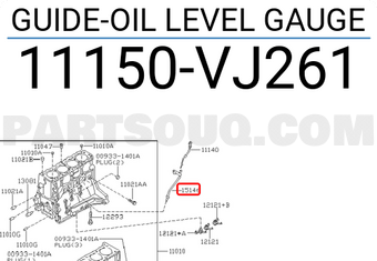 Nissan 11150VJ261 GUIDE-OIL LEVEL GAUGE