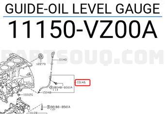 Nissan 11150VZ00A GUIDE-OIL LEVEL GAUGE