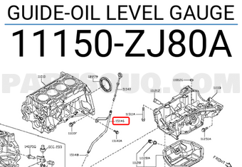 Nissan 11150ZJ80A GUIDE-OIL LEVEL GAUGE
