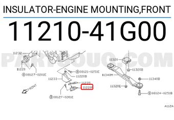 Nissan 1121041G00 INSULATOR-ENGINE MOUNTING,FRONT