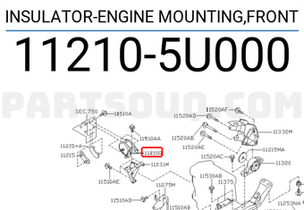Nissan 112105U000 INSULATOR-ENGINE MOUNTING,FRONT