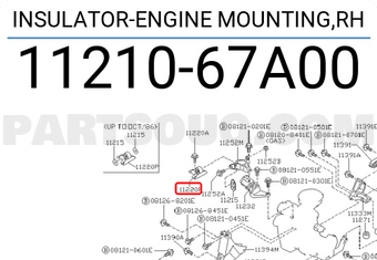 Nissan 1121067A00 INSULATOR-ENGINE MOUNTING,RH