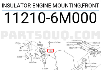 Nissan 112106M000 INSULATOR-ENGINE MOUNTING,FRONT