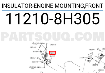 Nissan 112108H305 INSULATOR-ENGINE MOUNTING,FRONT
