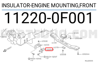 Nissan 112200F001 INSULATOR-ENGINE MOUNTING,FRONT