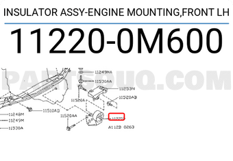 Nissan 112200M600 INSULATOR ASSY-ENGINE MOUNTING,FRONT LH