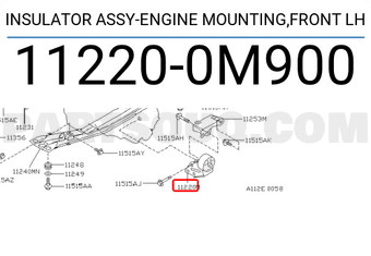 Nissan 112200M900 INSULATOR ASSY-ENGINE MOUNTING,FRONT LH
