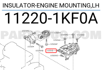 Nissan 112201KF0A INSULATOR-ENGINE MOUNTING,LH