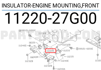 Nissan 1122027G00 INSULATOR-ENGINE MOUNTING,FRONT