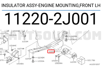 Nissan 112202J001 INSULATOR ASSY-ENGINE MOUNTING,FRONT LH