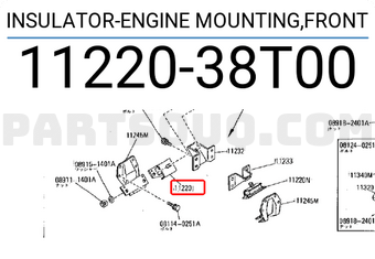 Nissan 1122038T00 INSULATOR-ENGINE MOUNTING,FRONT