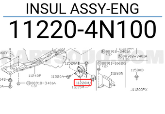 Nissan 112204N100 INSUL ASSY-ENG