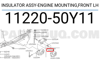 Nissan 1122050Y11 INSULATOR ASSY-ENGINE MOUNTING,FRONT LH