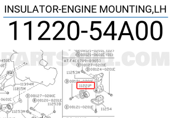 Nissan 1122054A00 INSULATOR-ENGINE MOUNTING,LH