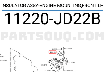 Nissan 11220JD22B INSULATOR ASSY-ENGINE MOUNTING,FRONT LH