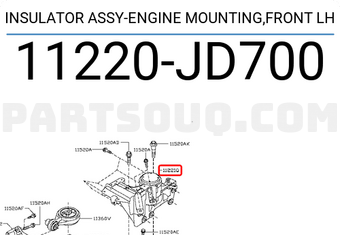 Nissan 11220JD700 INSULATOR ASSY-ENGINE MOUNTING,FRONT LH