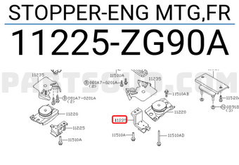 Nissan 11225ZG90A STOPPER-ENG MTG,FR