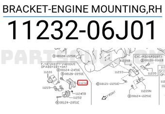Nissan 1123206J01 BRACKET-ENGINE MOUNTING,RH