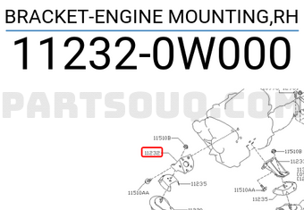 Nissan 112320W000 BRACKET-ENGINE MOUNTING,RH