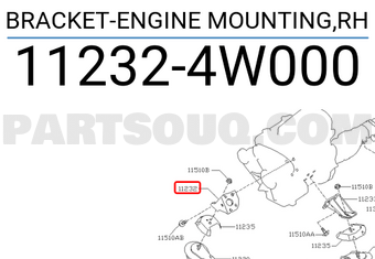 Nissan 112324W000 BRACKET-ENGINE MOUNTING,RH