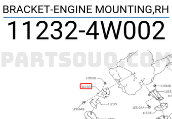 Nissan 112324W002 BRACKET-ENGINE MOUNTING,RH