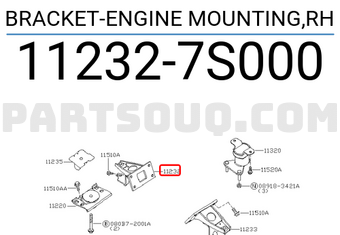 Nissan 112327S000 BRACKET-ENGINE MOUNTING,RH