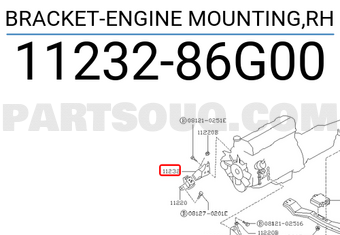 Nissan 1123286G00 BRACKET-ENGINE MOUNTING,RH