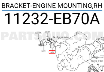 Nissan 11232EB70A BRACKET-ENGINE MOUNTING,RH
