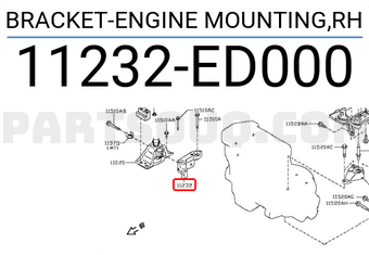Nissan 11232ED000 BRACKET-ENGINE MOUNTING,RH