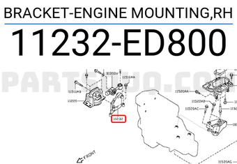 Nissan 11232ED800 BRACKET-ENGINE MOUNTING,RH