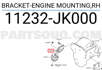Nissan 11232JK000 BRACKET-ENGINE MOUNTING,RH