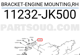 Nissan 11232JK500 BRACKET-ENGINE MOUNTING,RH