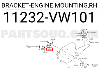 Nissan 11232VW101 BRACKET-ENGINE MOUNTING,RH