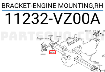Nissan 11232VZ00A BRACKET-ENGINE MOUNTING,RH