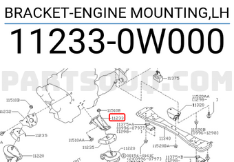 Nissan 112330W000 BRACKET-ENGINE MOUNTING,LH