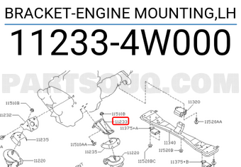 Nissan 112334W000 BRACKET-ENGINE MOUNTING,LH